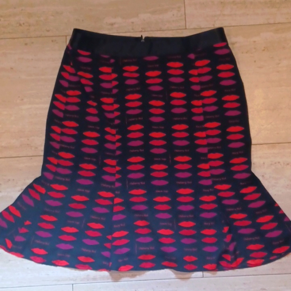 Banana Republic L'Wren Scott Black Silky Lips' Trumpet Flare Skirt